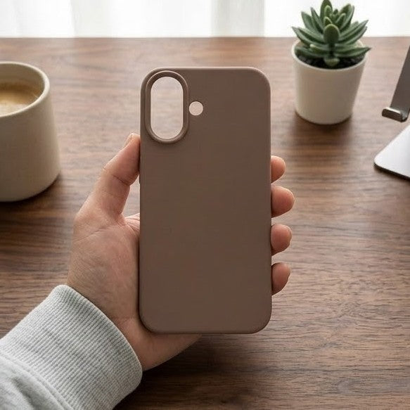 Mocha Velvet: Premium Minimalist Silicone Case in Coffee Brown