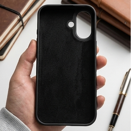 Matte Black: Premium Silicone Case with Interior Protection for All Phones