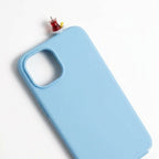 digitaley.co light blue phone case with 3D miniature Turkish tea glass and saucer accessory.