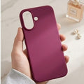digitaley.co Fuchsia liquid silicone phone case with velvet interior and raised camera protection.