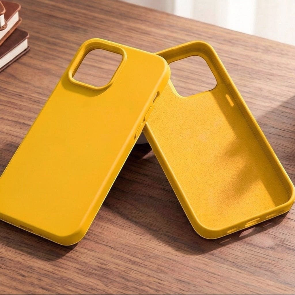 digitaley.co Mustard Gold iPhone case, premium matte silicone, soft-touch finish, protective cover.