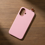 digitaley.co pink silicone phone case with slim-waist tea glass motif