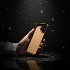 digitaley.co brown iPhone case with camera cutout and textured interior
