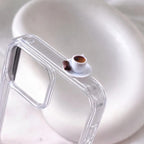 digitaley.co clear phone case with 3D miniature Turkish coffee cup and chocolate charm