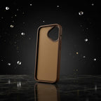 digitaley.co brown iPhone case with soft interior lining and precise cutouts for camera and buttons.