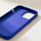 digitaley.co blue silicone phone case with soft velvet lining and matte finish