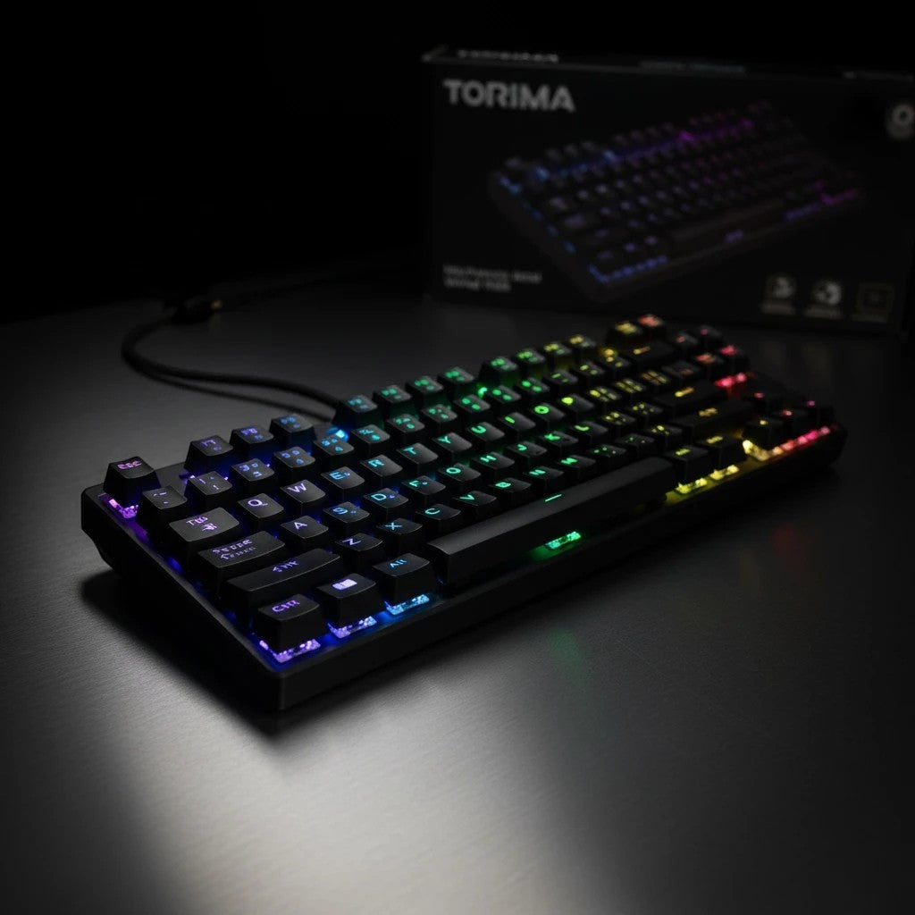 digitaley.co black compact 60% mechanical keyboard with vibrant RGB backlighting, ideal for gaming.