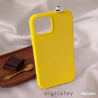 digitaley.co yellow phone case with 3D miniature Turkish coffee cup and chocolate detail.