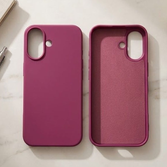 Velvet Guard: Premium Shockproof Silicone Case in Fuchsia
