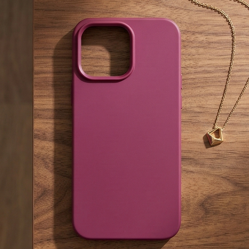 Velvet Touch: Premium Soft-Matte Silicone Case in Fuchsia