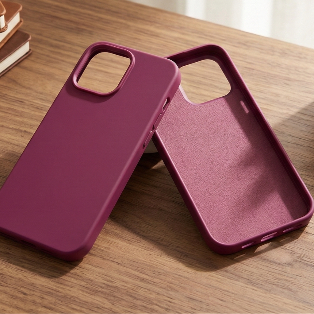 Velvet Touch: Premium Soft-Matte Silicone Case in Fuchsia